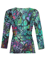 Load image into Gallery viewer, Green Fantasy Print Wrap Top 73661
