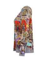 Load image into Gallery viewer, V-Neck Jersey Impressionist Print Top 73733

