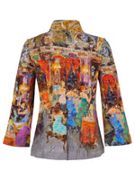 Load image into Gallery viewer, Impressionist Print Swing Jacket 73736
