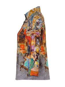 Impressionist Print Swing Jacket 73736