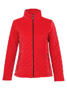 Red High Shine Quilted Jacket 73812