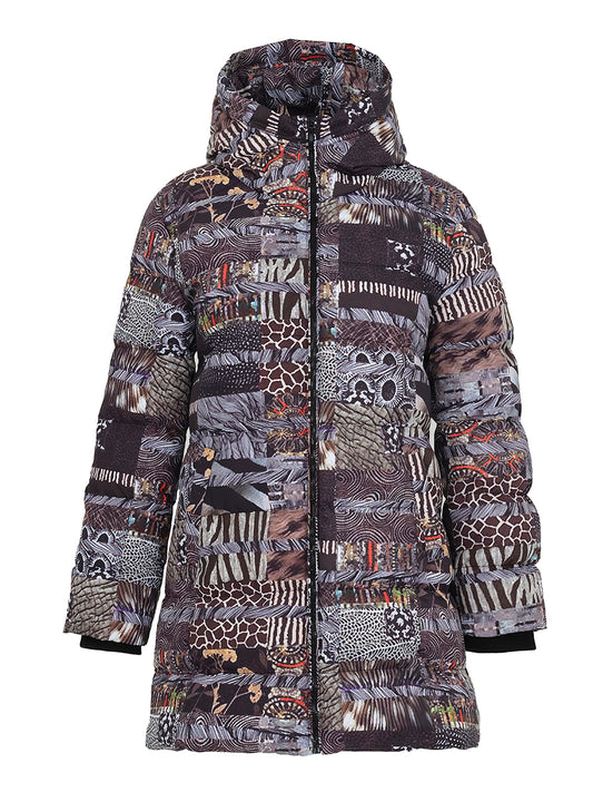 Mixed Animal Print Puffer Coat 73841