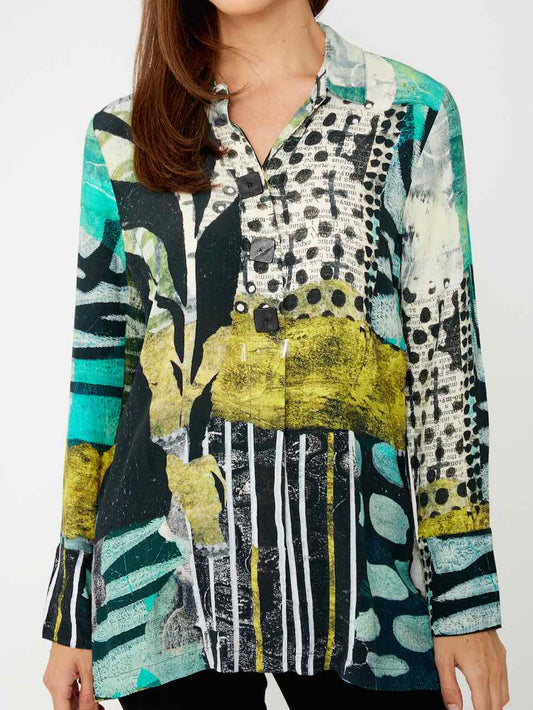 Dolcezza Mono Leaf Long Shirt 74624