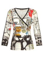 Load image into Gallery viewer, &#39;Transmutation II&#39; V-Neck Wrap Top 74691
