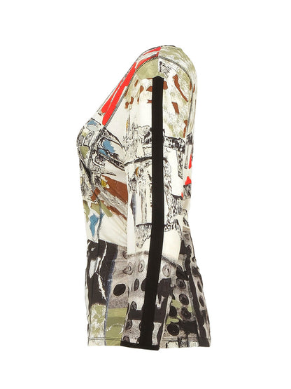 'Transmutation II' V-Neck Wrap Top 74691