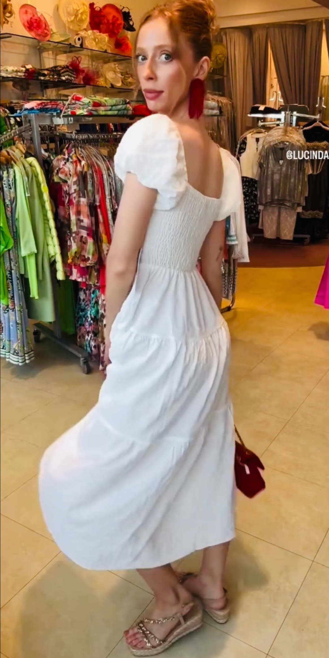 Offwhite Textured Tiered Midi Dress