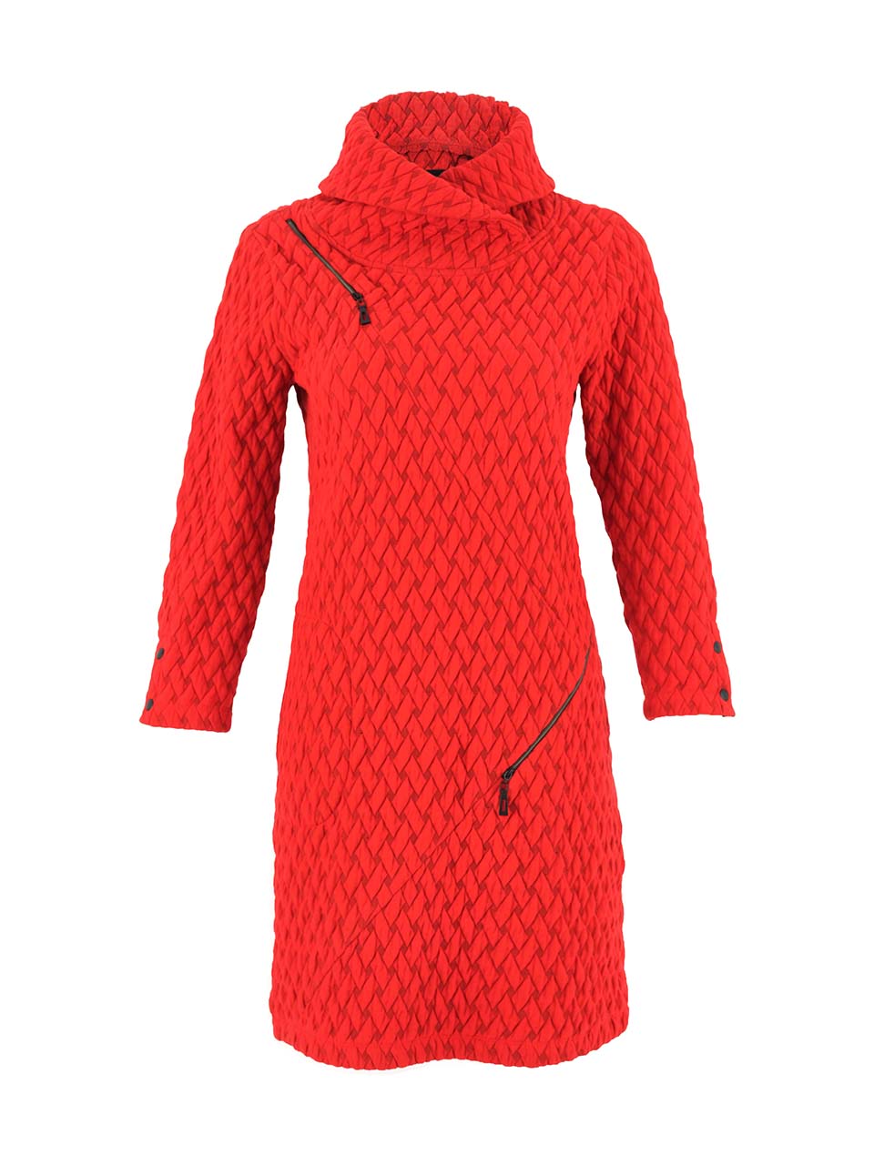 Red Textured Zip Dress 75184 Lucindas
