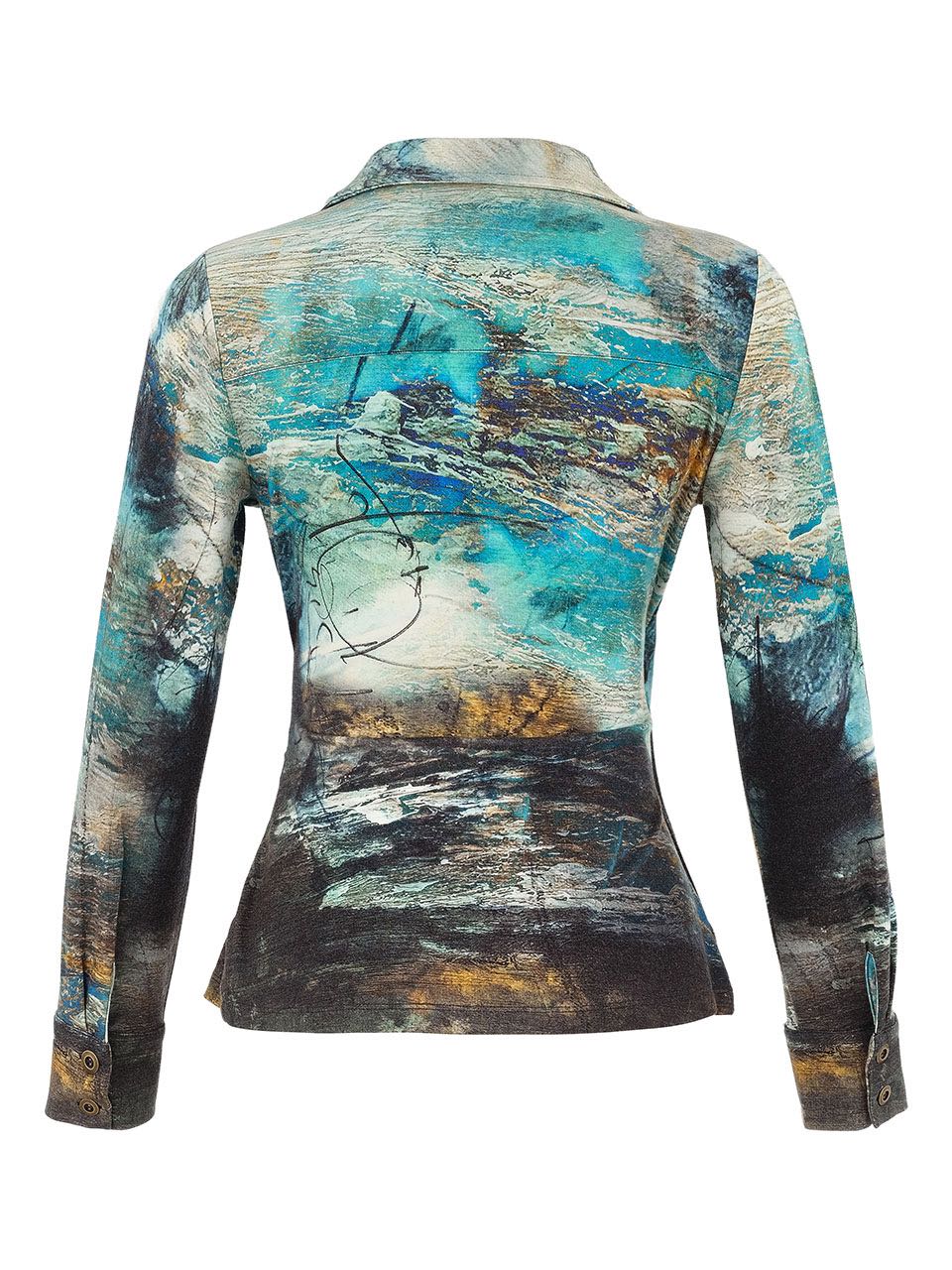Artistic Print Wrap Top