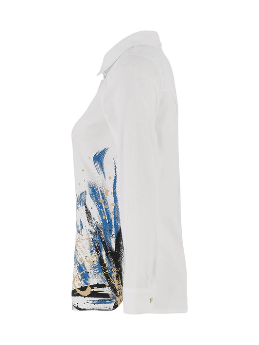Dolcezza Abstract Brushstroke Button-Up Shirt Lucindas
