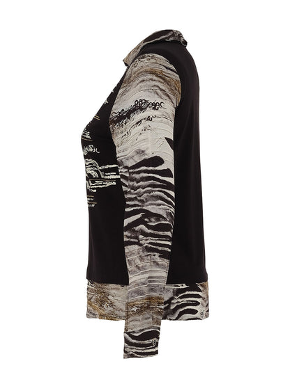 Dolcezza Mixed Animal Print V-Neck Top Lucindas