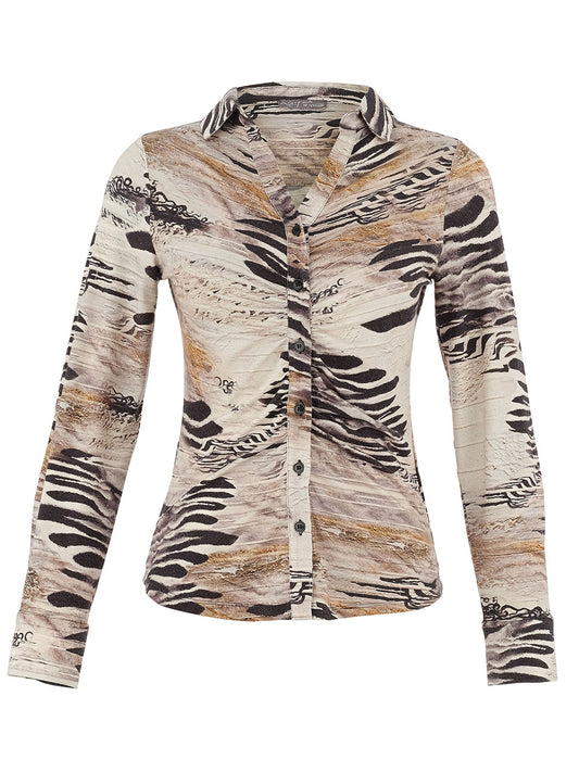 Dolcezza Abstract Safari Print Button-Up Top Lucindas