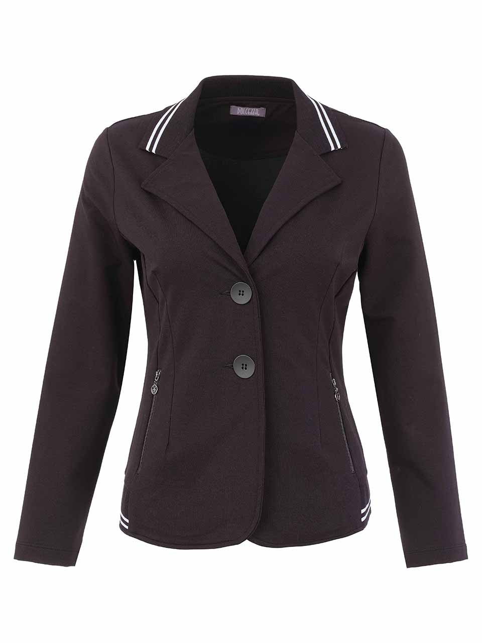 Black Sporty Chic Knit Blazer