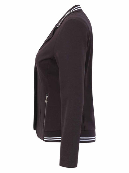 Black Sporty Chic Knit Blazer