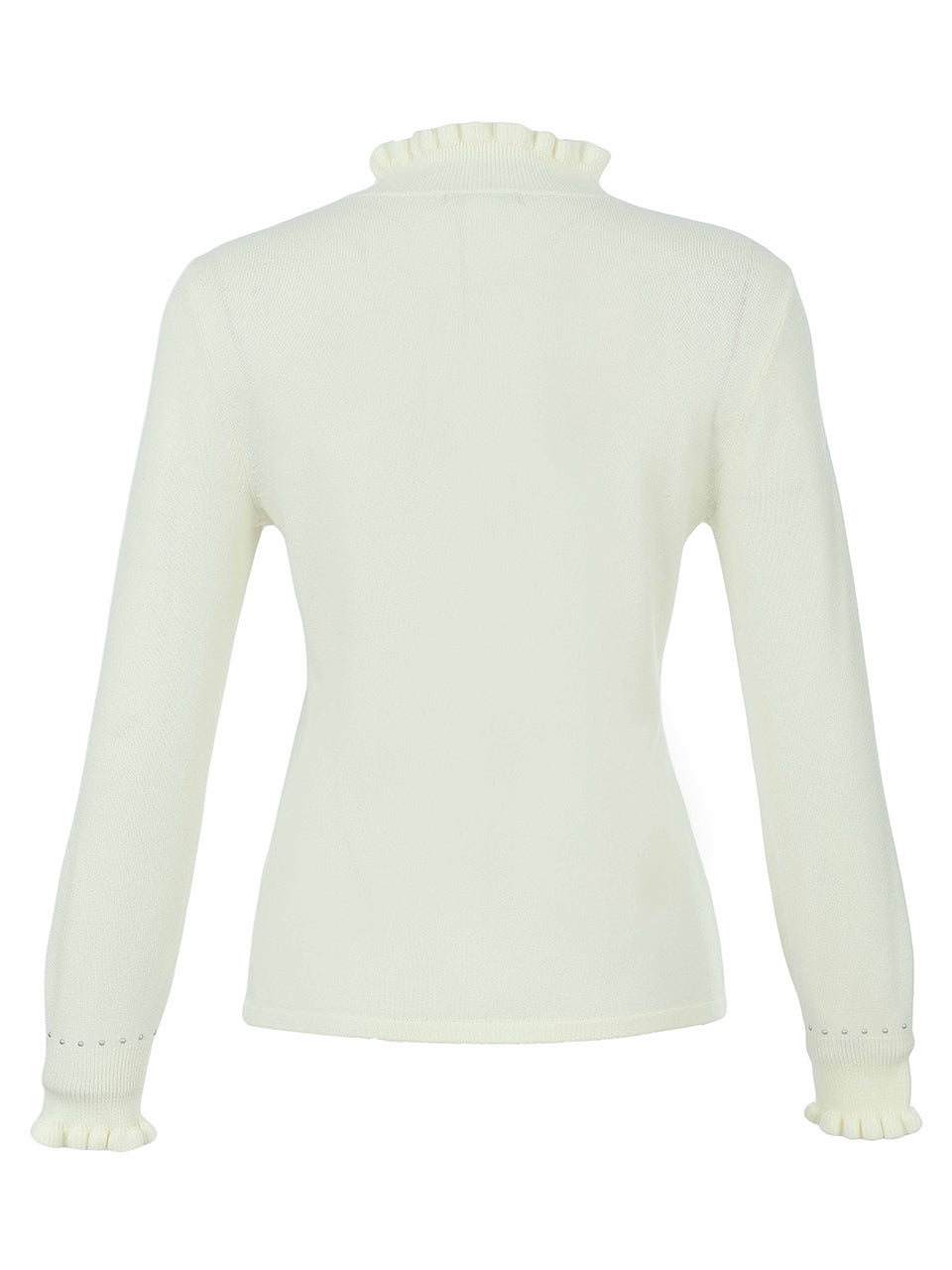 Studded Frill Neck Knit Jumper