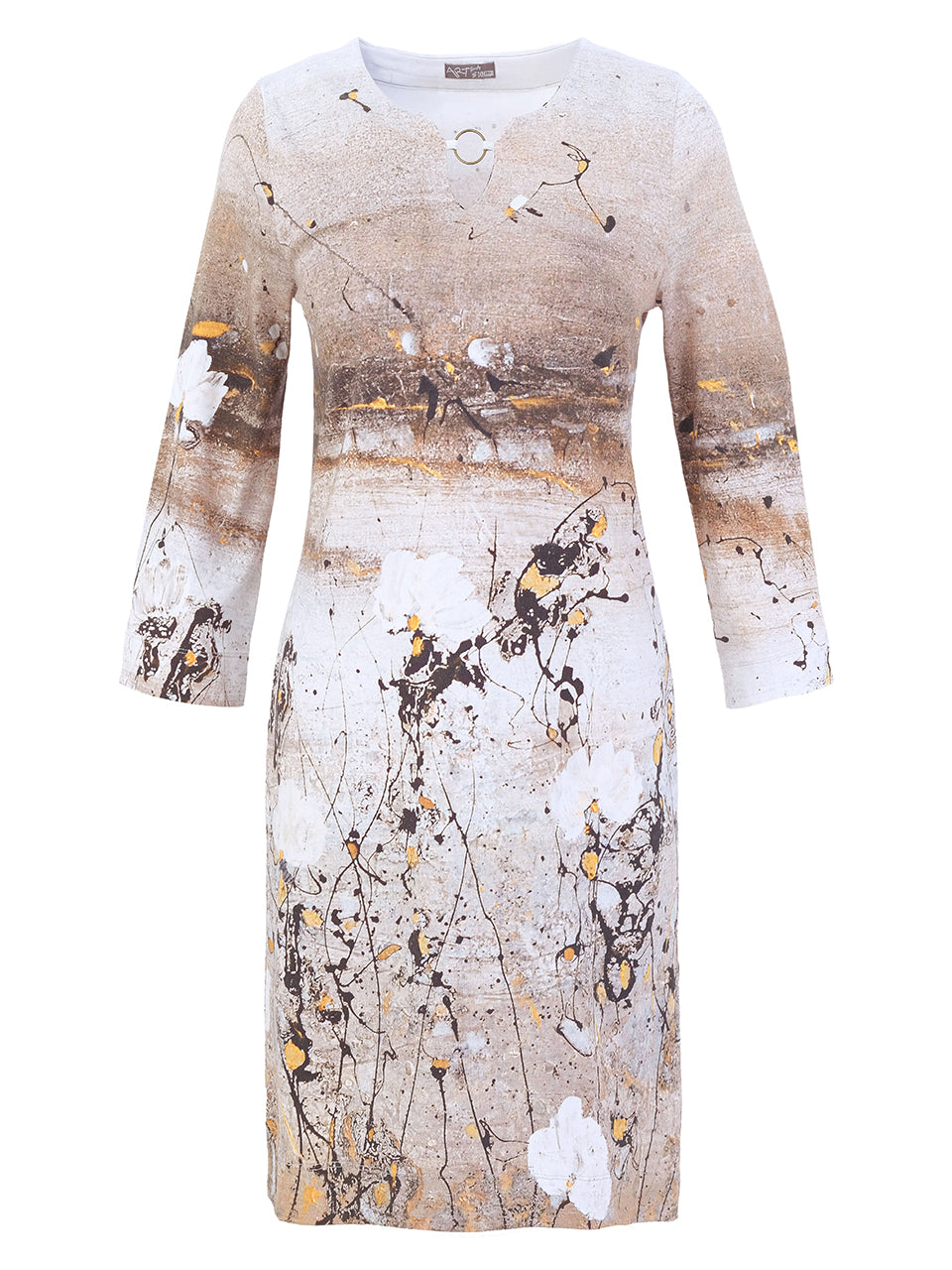 Brisa Plata Keyhole Neck Dress