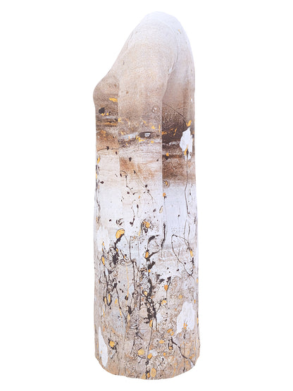 Brisa Plata Keyhole Neck Dress