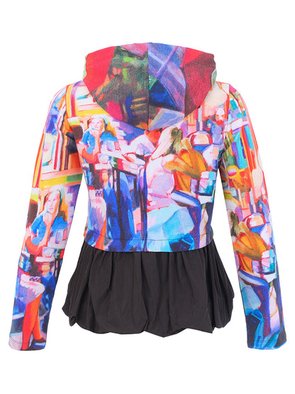 Hooded Peplum Jacket