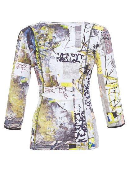 'Fragments' Faux-Wrap Knit Pullover Top