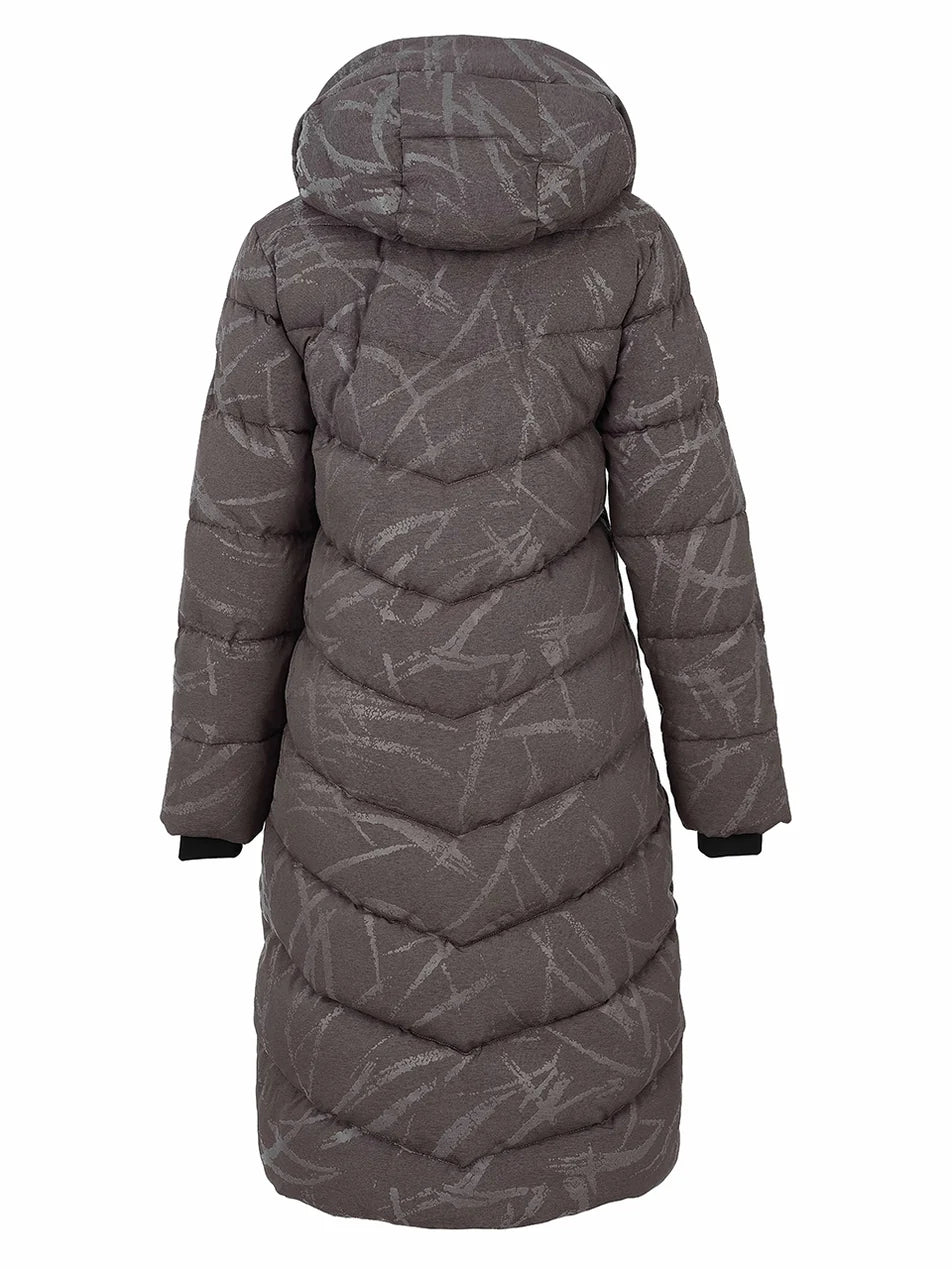 Shimmer-Finish Hooded Longline Puffer Coat - Lucindas on-line