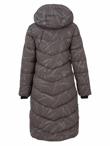 Shimmer-Finish Hooded Longline Puffer Coat - Lucindas on-line