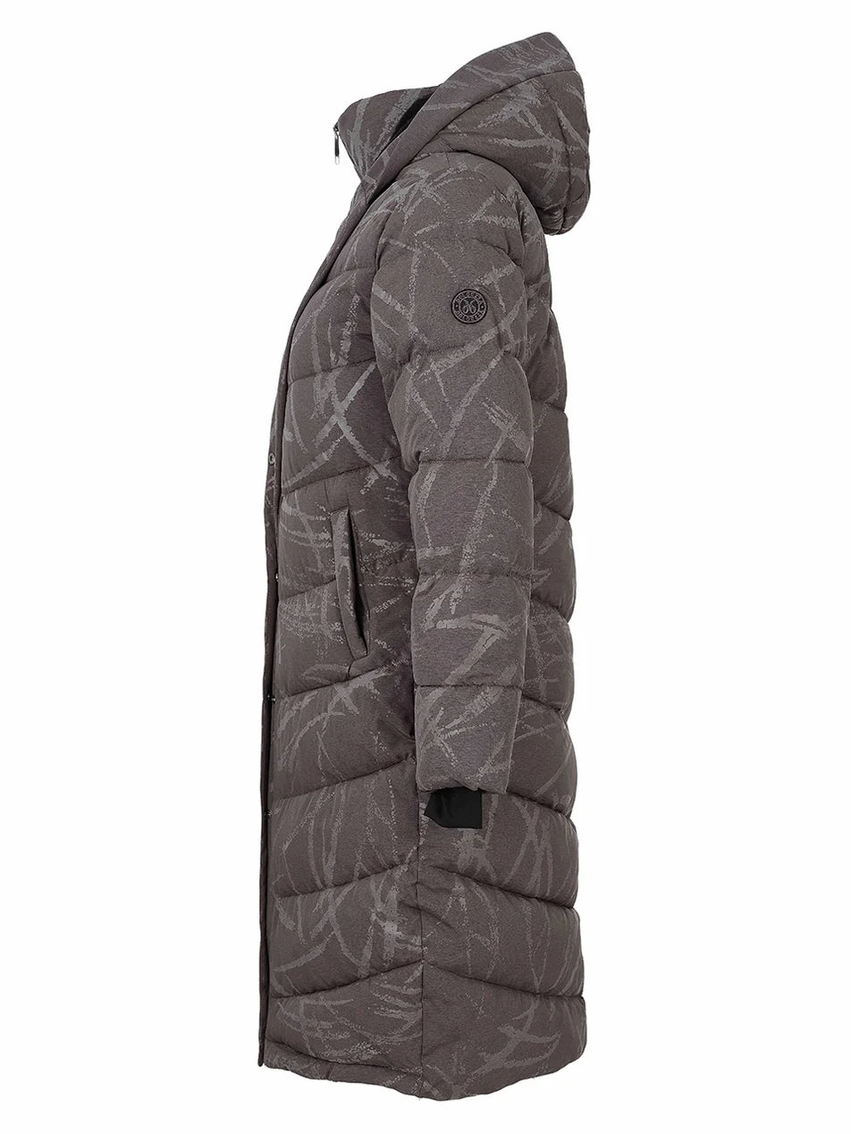 Shimmer-Finish Hooded Longline Puffer Coat - Lucindas on-line