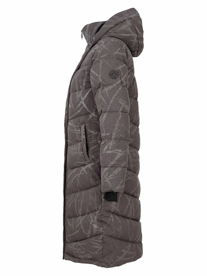 Shimmer-Finish Hooded Longline Puffer Coat - Lucindas on-line