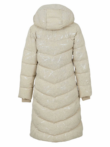 Shimmer-Finish Hooded Longline Puffer Coat - Lucindas on-line