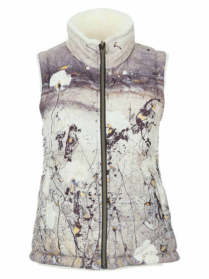 2-in-1 Reversible Scenic Print & Faux Fur Gilet