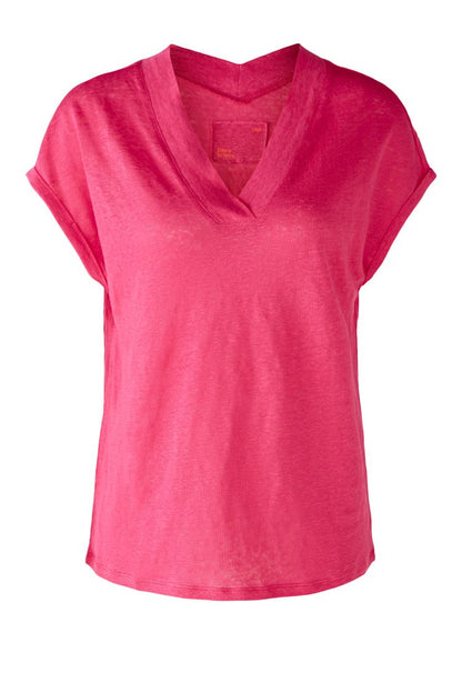 Pink Natural Linen T-Shirt