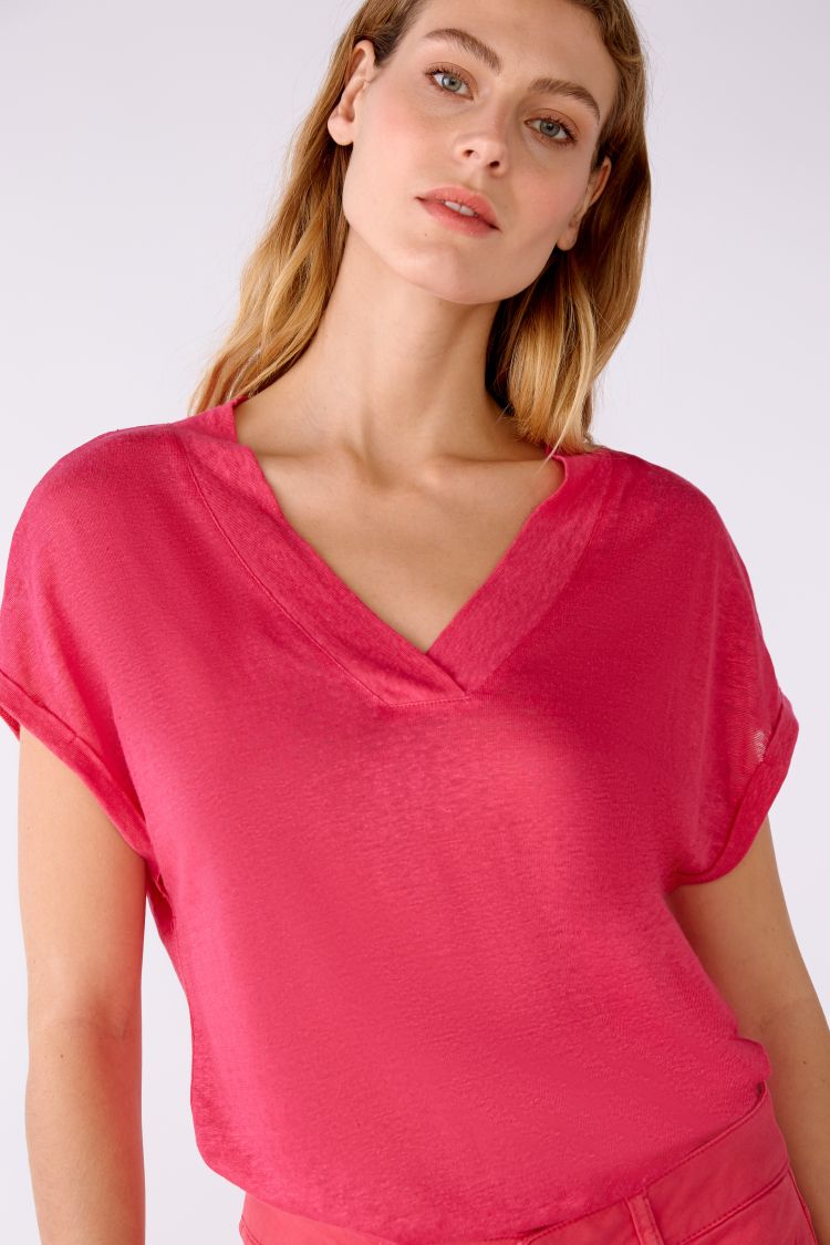 Pink Natural Linen T-Shirt