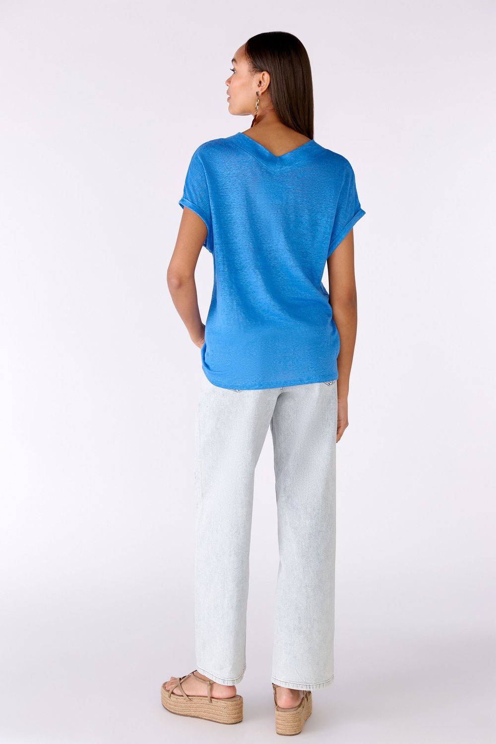 Azure Blue Natural Linen T-Shirt