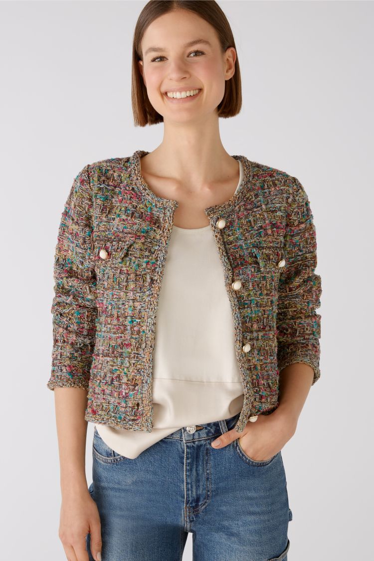 Knitted Tweed Style Cardigan 79402