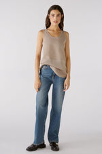 Load image into Gallery viewer, Neutral Longline Satin Trim Vest Top 79828
