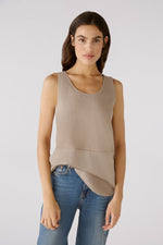 Load image into Gallery viewer, Neutral Longline Satin Trim Vest Top 79828
