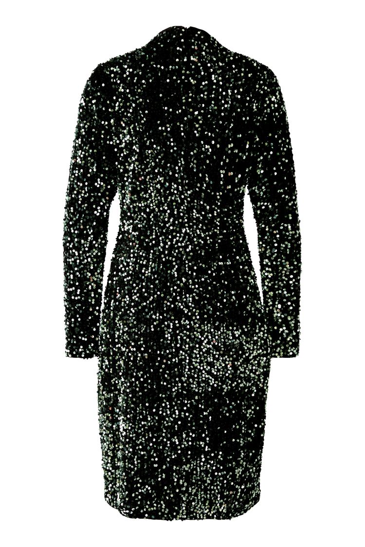 Green Sequin Velvet Dress 80074
