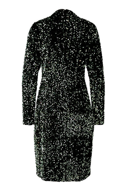 Green Sequin Velvet Dress 80074