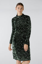 Load image into Gallery viewer, Green Sequin Velvet Dress 80074
