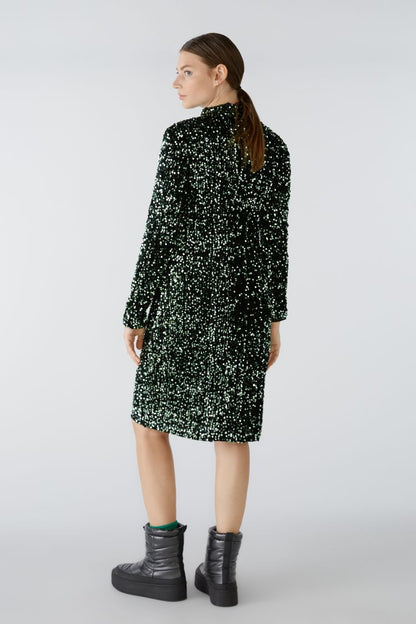 Green Sequin Velvet Dress 80074