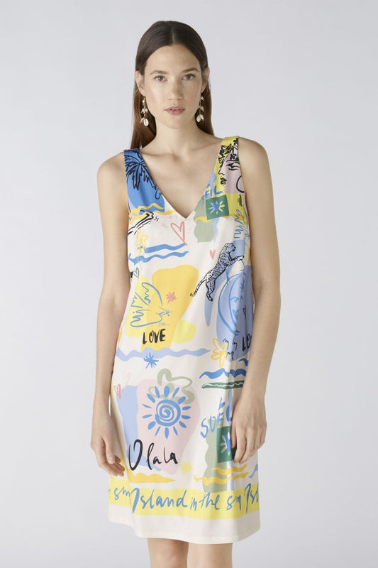 Oui Crease Free Dress in Vitamin Sea Print 87319