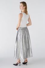 Load image into Gallery viewer, Metallic Taffeta Cotton Blend Maxi Skirt 88974
