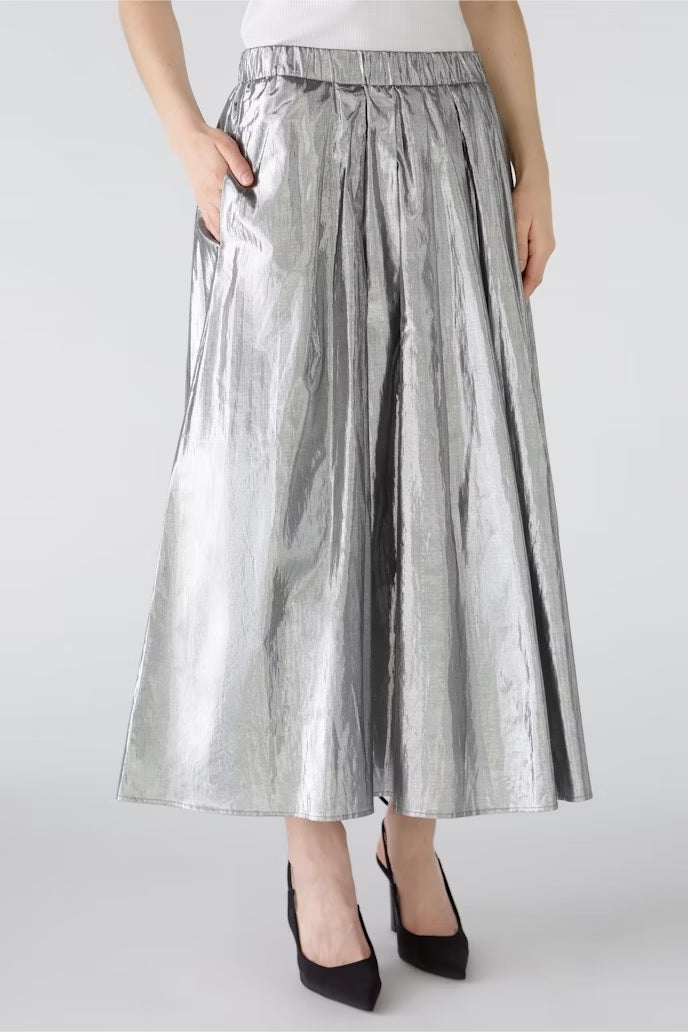 Metallic Taffeta Cotton Blend Maxi Skirt 88974
