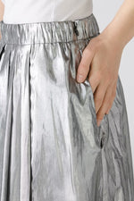 Load image into Gallery viewer, Metallic Taffeta Cotton Blend Maxi Skirt 88974
