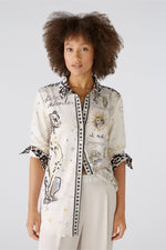 Load image into Gallery viewer, Silky Touch Shirt with Motif Print 89103
