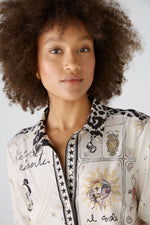 Load image into Gallery viewer, Silky Touch Shirt with Motif Print 89103
