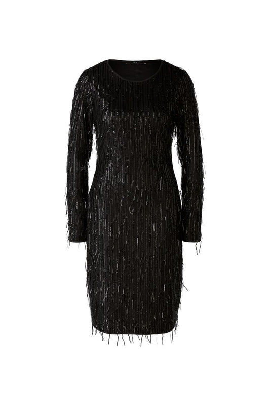 Fringed Sequin Black Dress 89818