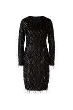 Load image into Gallery viewer, Fringed Sequin Black Dress 89818
