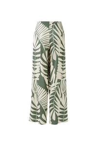 Khaki Leaf Printed Trousers 92808