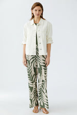 Load image into Gallery viewer, Khaki Leaf Printed Trousers 92808
