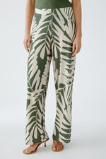 Load image into Gallery viewer, Khaki Leaf Printed Trousers 92808
