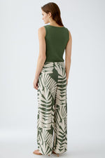 Load image into Gallery viewer, Khaki Leaf Printed Trousers 92808
